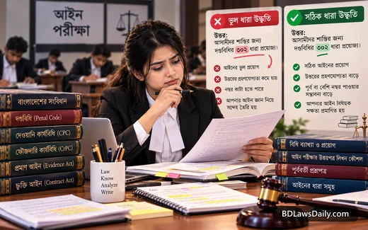 আইন পরীক্ষার উত্তরে ভুল ধারা (section) উদ্ধৃত করলে কী সমস্যা হয়?