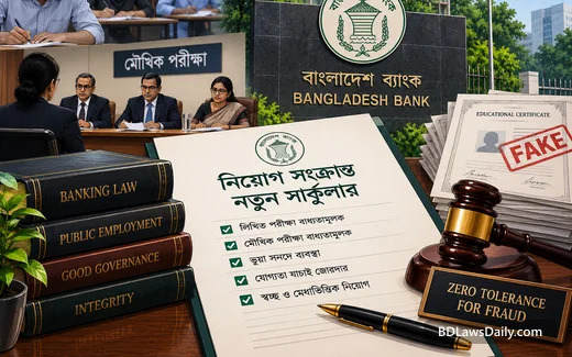 ব্যাংকে নিয়োগে লিখিত-মৌখিক পরীক্ষা বাধ্যতামূলক, ভুয়া সনদে ব্যবস্থা — বাংলাদেশ ব্যাংকের নতুন সার্কুলার