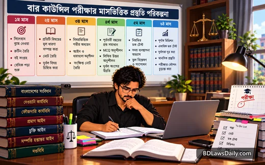 বার কাউন্সিল পরীক্ষার প্রস্তুতি মাস অনুযায়ী কীভাবে পরিকল্পনা করবেন?