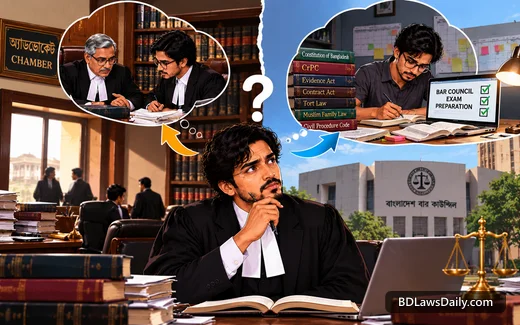 LLB শেষ করে আগে চেম্বারে যুক্ত হবেন, নাকি আগে বার কাউন্সিল পরীক্ষার প্রস্তুতি নেবেন?