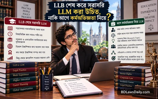 LLB শেষ করে সরাসরি LLM করা উচিত, নাকি আগে কর্মঅভিজ্ঞতা নিয়ে?