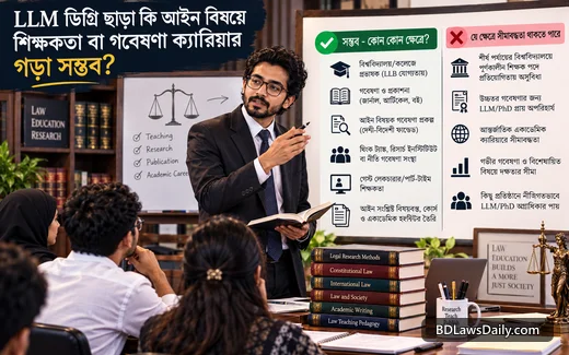 LLM ডিগ্রি ছাড়া কি আইন বিষয়ে শিক্ষকতা বা গবেষণা ক্যারিয়ার গড়া সম্ভব?