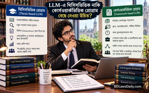 LLM-এ থিসিসভিত্তিক নাকি কোর্সওয়ার্কভিত্তিক প্রোগ্রাম বেছে নেওয়া উচিত?