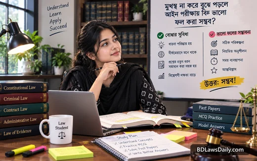 মুখস্থ না করে বুঝে পড়লে আইন পরীক্ষায় কি ভালো ফল করা সম্ভব?