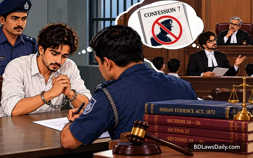 সাক্ষ্য আইনে স্বীকারোক্তি (Confession): ২৪ থেকে ৩০ ধারা এবং পুলিশের কাছে দেওয়া স্বীকারোক্তি কেন গ্রহণযোগ্য নয়